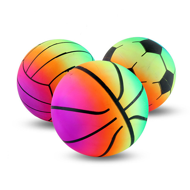 Arc-en-ciel unisexe de sport d'enfant en bas âge Toy Ball Set gonflable avec la pompe