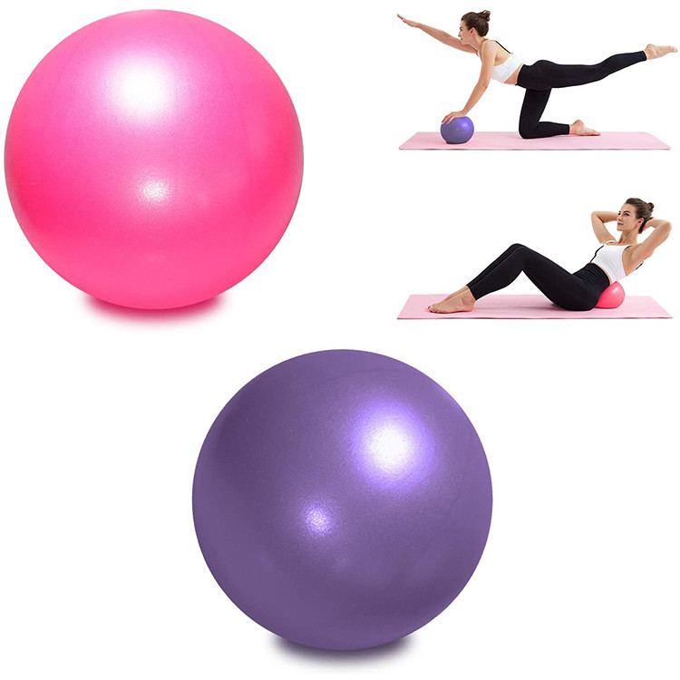 Rond de BSCI 9 écologiques insipides de boule de yoga de PVC de pouce avec la pompe